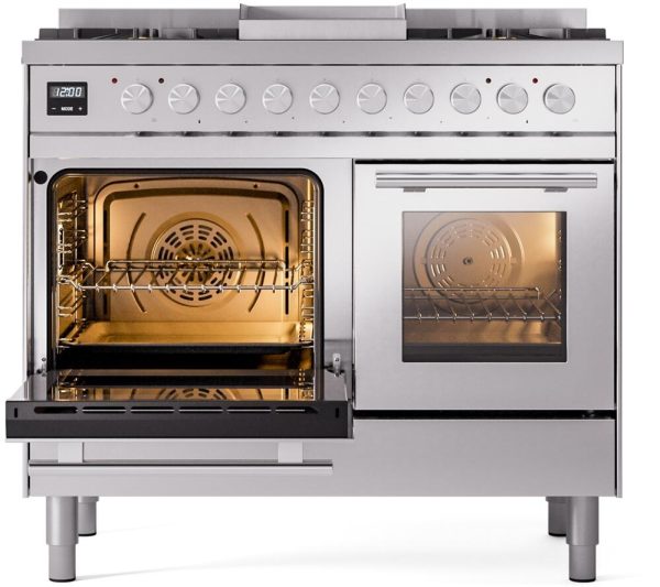 Ilve UPD40FWMPSSLP Professional Plus Ii 40 Inch Dual Fuel Liquid Propane Freestanding Range In Stainless Steel With Trim Hot on Sale