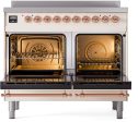 Ilve UPDI406NMPAWP Nostalgie Ii 40 Inch Electric Freestanding Range In Antique White With Copper Trim Online Sale