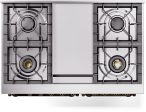 Ilve UPD40FQNMPAWP Nostalgie Ii 40 Inch Dual Fuel Natural Gas Freestanding Range In Antique White With Copper Trim Fashion