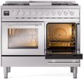 Ilve UPD40FWMPSS Professional Plus Ii 40 Inch Dual Fuel Natural Gas Freestanding Range In Stainless Steel With Trim Online now