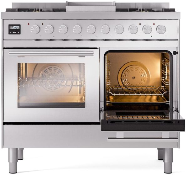 Ilve UPD40FWMPSS Professional Plus Ii 40 Inch Dual Fuel Natural Gas Freestanding Range In Stainless Steel With Trim Online now