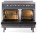 Ilve UPDI406NMPBGP Nostalgie Ii 40 Inch Electric Freestanding Range In Blue Grey With Copper Trim For Cheap