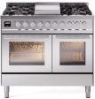 Ilve UPD40FWMPSS Professional Plus Ii 40 Inch Dual Fuel Natural Gas Freestanding Range In Stainless Steel With Trim Online now