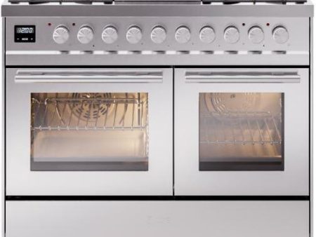 Ilve UPD40FWMPSS Professional Plus Ii 40 Inch Dual Fuel Natural Gas Freestanding Range In Stainless Steel With Trim Online now