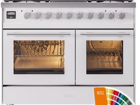 Ilve UPD40FWMPRA Professional Plus Ii 40 Inch Dual Fuel Natural Gas Freestanding Range In Ral Custom Color With Trim Online now