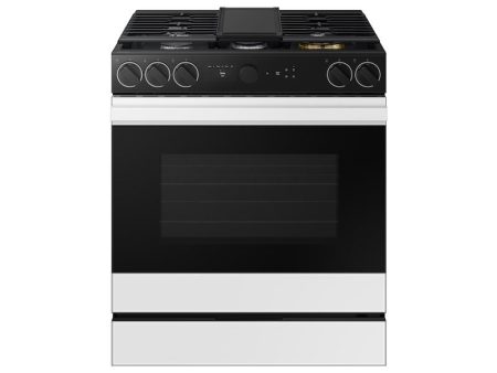 Samsung NSG6DB870012 Bespoke 6.0 Cu. Ft. Smart Slide-In Gas Range With Smart Oven Camera & Illuminated Precision Knobs In White Glass Supply