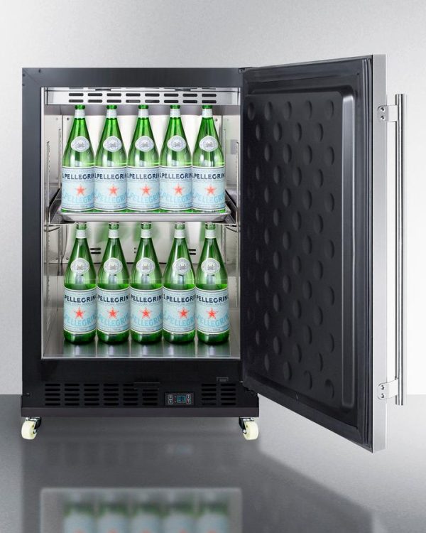 Summit SCR610BLSDRI 24  Wide Built-In Mini Reach-In Beverage Center With Dolly Online