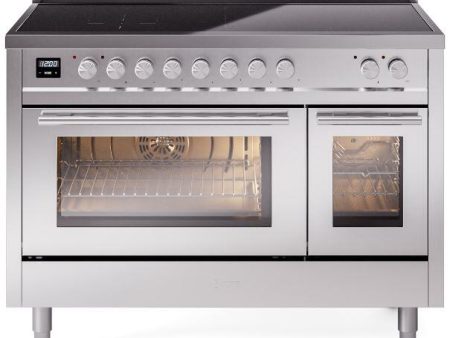 Ilve UPI486WMPSS Professional Plus Ii 48 Inch Electric Freestanding Range In Stainless Steel With Trim Online now