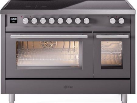 Ilve UPI486WMPMG Professional Plus Ii 48 Inch Electric Freestanding Range In Matte Graphite With Trim Supply