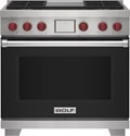 Wolf DF36450GBKPLP 36  Dual Fuel Range - 4 Burners And Infrared Griddle For Discount