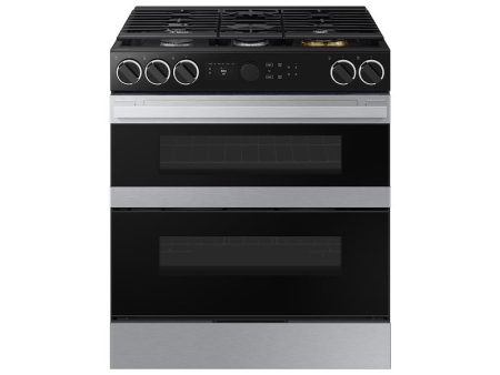 Samsung NSG6DG8550SR Bespoke Smart Slide-In Gas Range 6.0 Cu. Ft. With Flex Duo™ & Illuminated Precision Knobs In Stainless Steel Hot on Sale