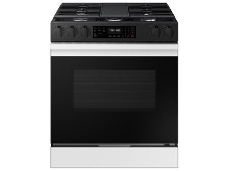 Samsung NSG6DB830012 Bespoke 6.0 Cu. Ft. Smart Slide-In Gas Range With Air Fry & Precision Knobs In White Glass Cheap